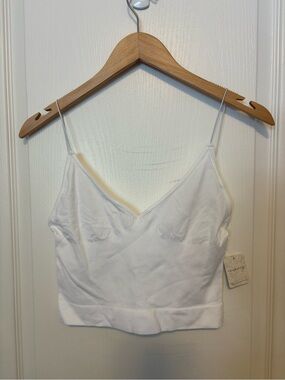 Intimately by Free People White Women's V-Neck Crop Tank Top